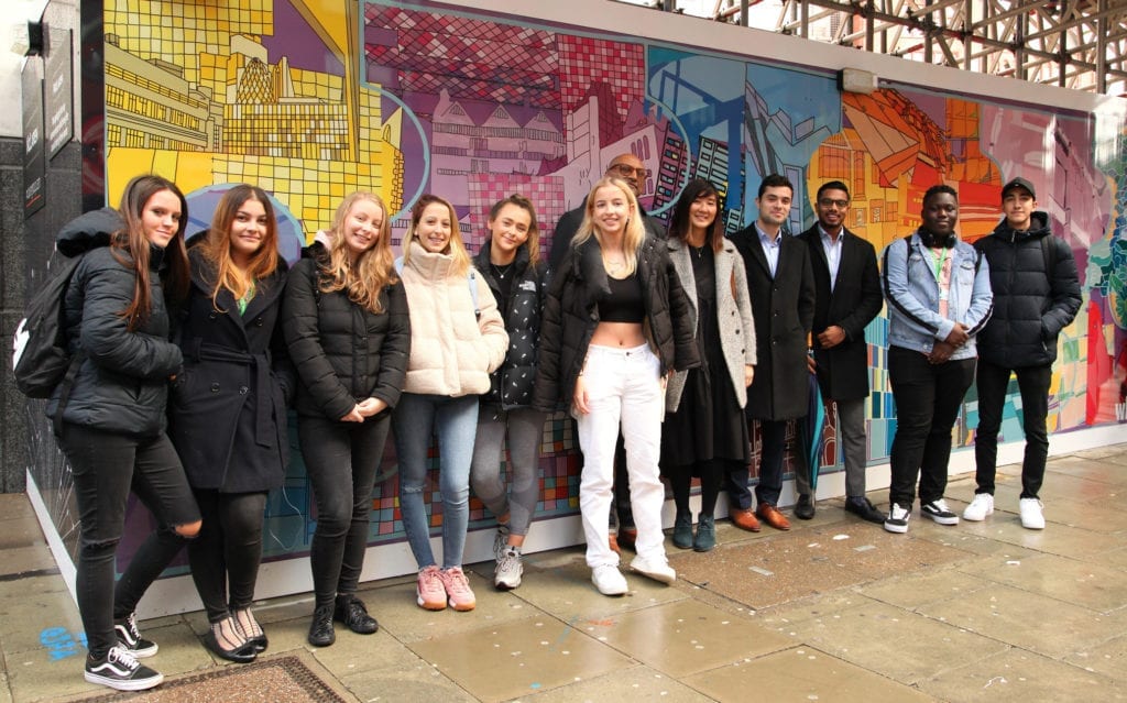 A picture of staff and students from Westminster Kingsway college and dar Group staff at 150 Holborn