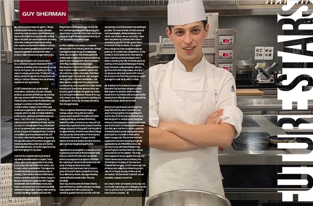 Young chef praises ‘exceptional support’ at WestKing in top industry magazine